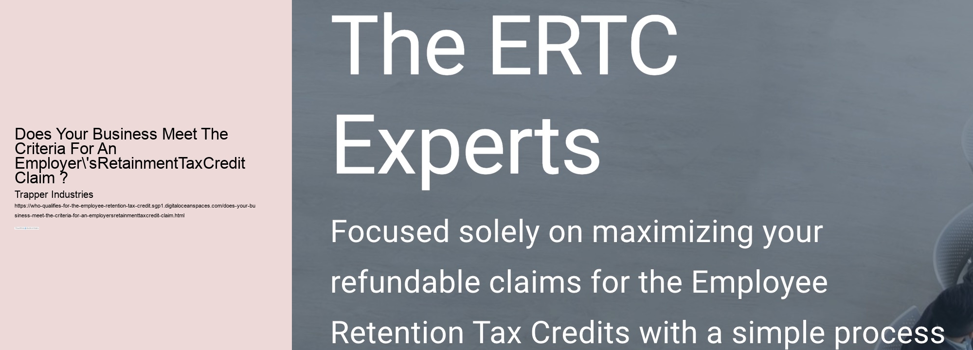 Does Your Business Meet The Criteria For An Employer'sRetainmentTaxCredit Claim ?   